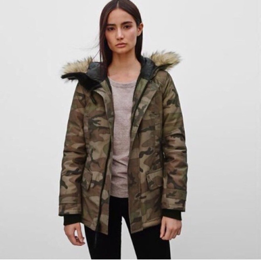 Aritzia Green Camouflage Ski Jacket